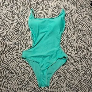 NWOT Sunny Co Pamela teal one piece bathing suit size small
